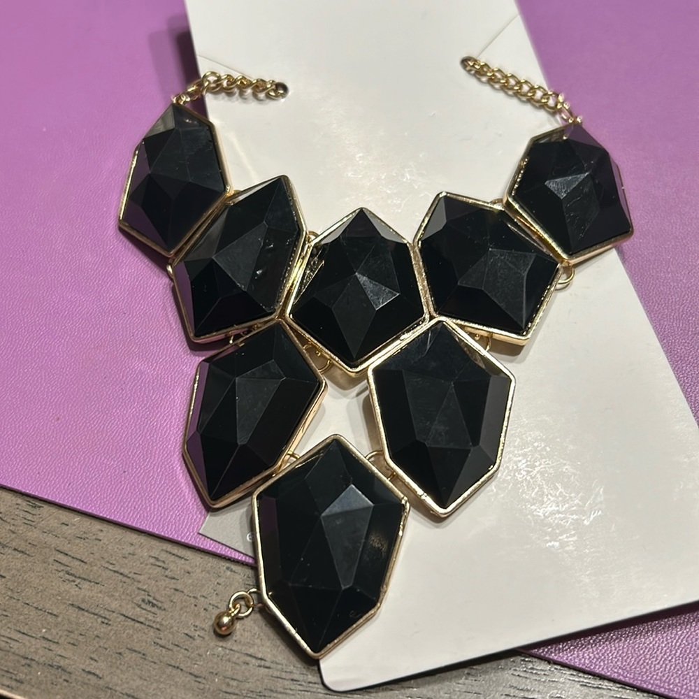 Black statement necklace